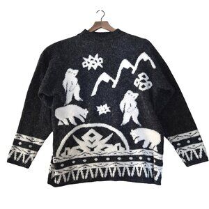 Kitty Hawk Vintage Polar Bear Sweater Knit Cabincore Fits Medium Cottagecore